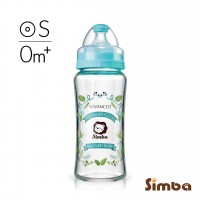 Simba蘿蔓晶鑽寬口玻璃大奶瓶270ml-新生專用