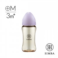simba蘊蜜鉑金PPSU寬口防脹氣奶瓶270ml-紫芙(全齡適用)