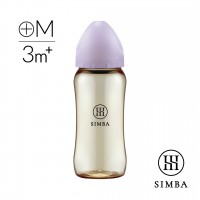 simba蘊蜜鉑金PPSU寬口防脹氣奶瓶360ml-紫芙(全齡適用)